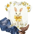 thumbnail image 4 of Womens Easter Shirt Rabbit Graphic Tees Casual Short Sleeve T-Shirts Round Neck Loose Comfy Blouse Cute Festival Outfits, 4 of 5
