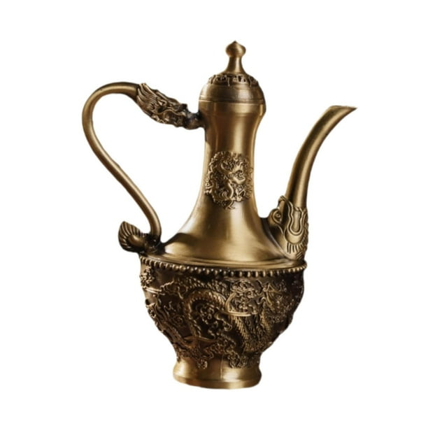 Tetera de latón para café turco, tetera de cobre tallada, jarra de agua para comedor, fiesta, hogar, boda