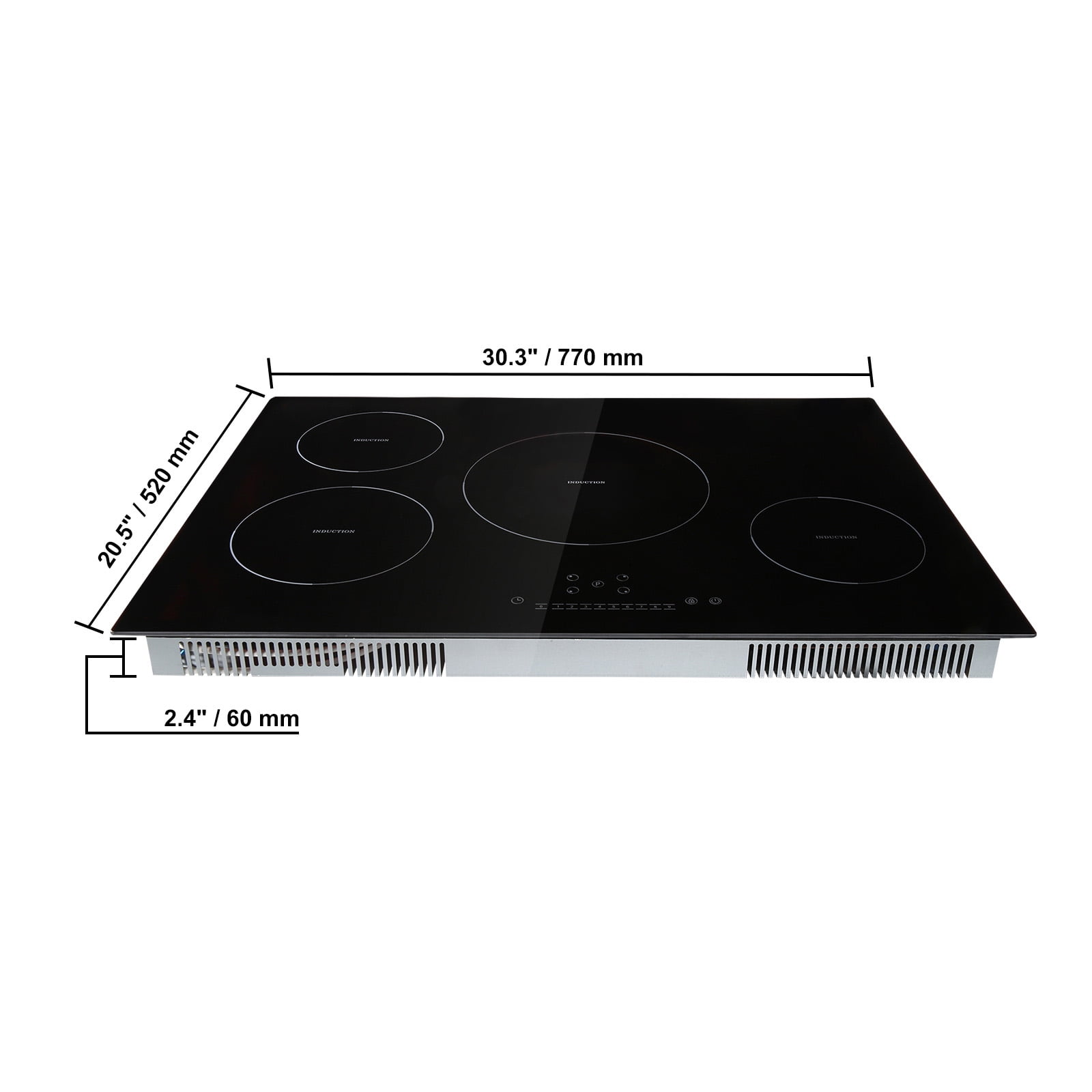 KFFKFF 4 Burners Ceramic Glass Stove Top Touch Control 30 inch Electric Cooktop