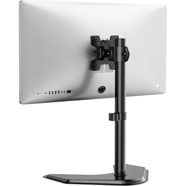 WALI Soporte para Monitor Individual, Brazo para Monitor con Base de 13 a 32 Pulgadas, Soporte Monitor Escritorio Inclinación Giro Rotar con Ajuste Altura, Soporte VESA 75 & 100 mm, Negro (MF001)