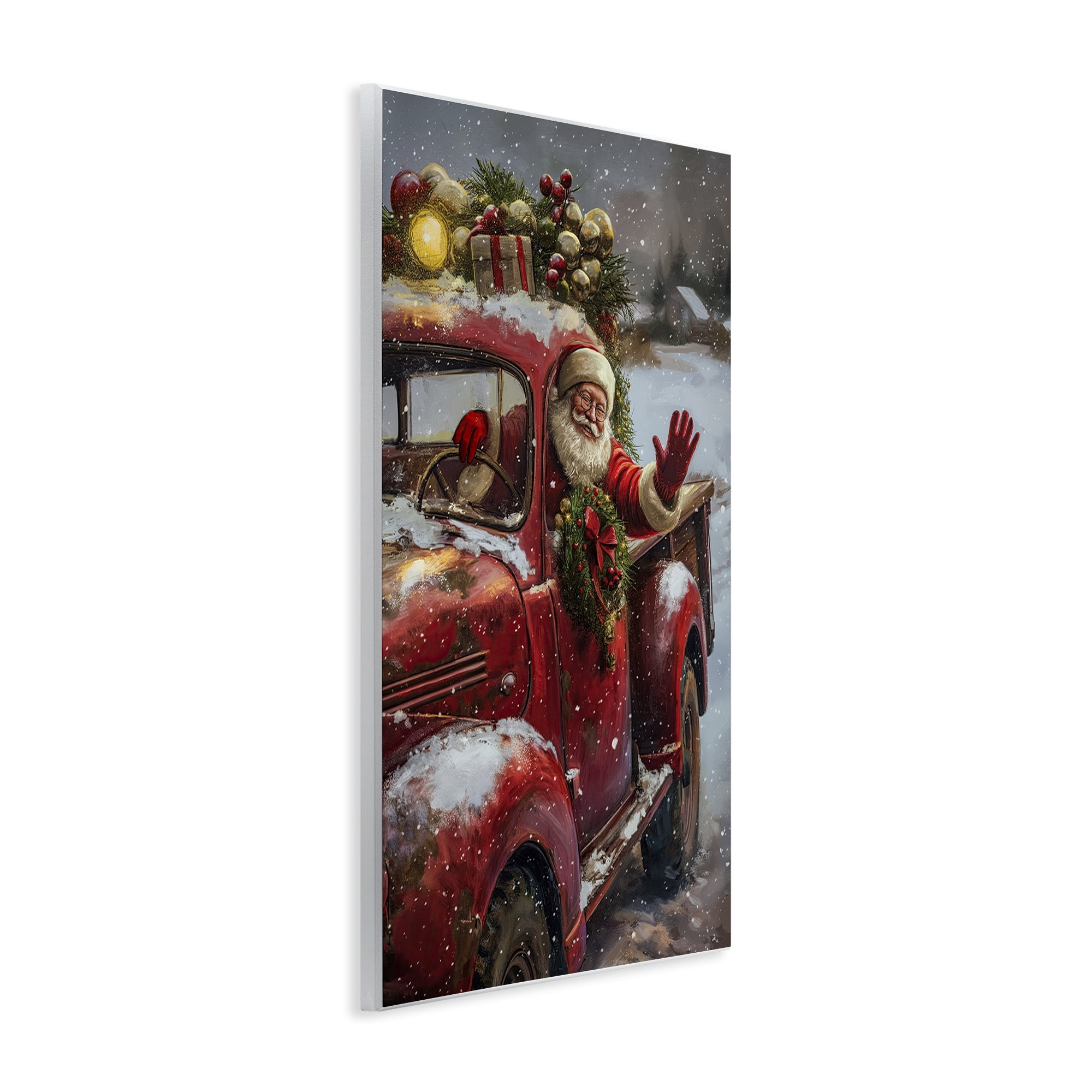 Stupell Industries Santa Waving Hello Holiday Painting Unframed Art Prints Wall Art, 13 x 19