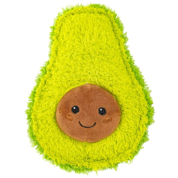 Giftable World 7 Inch Plush Pet Toy Smiling Avocado with Squeaker Dog Chew Toy