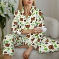 thumbnail image 4 of Goofa Cute Bear Printed Women’s 2 Piece Pajama Set Super,Pajamas Women's Long Sleeve Sleepwear Soft Button Down Loungewear Pjs Lounge Set Nightwear-Large, 4 of 9