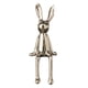 thumbnail image 5 of Figuras de conejos caprichosas para decorar el hogar y la oficina - Conejo de cerámica artesanal plata, 5 of 9
