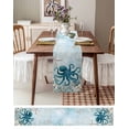 thumbnail image 4 of Table Runner 72 Inches Long for Kitchen Dining, Octopus Blue Dresser Scarf Farmhouse, Dining Table Decorations for Wedding/Parties, Coastal Starfish Nautical Anchor Flower 14 x 72 In, 4 of 9