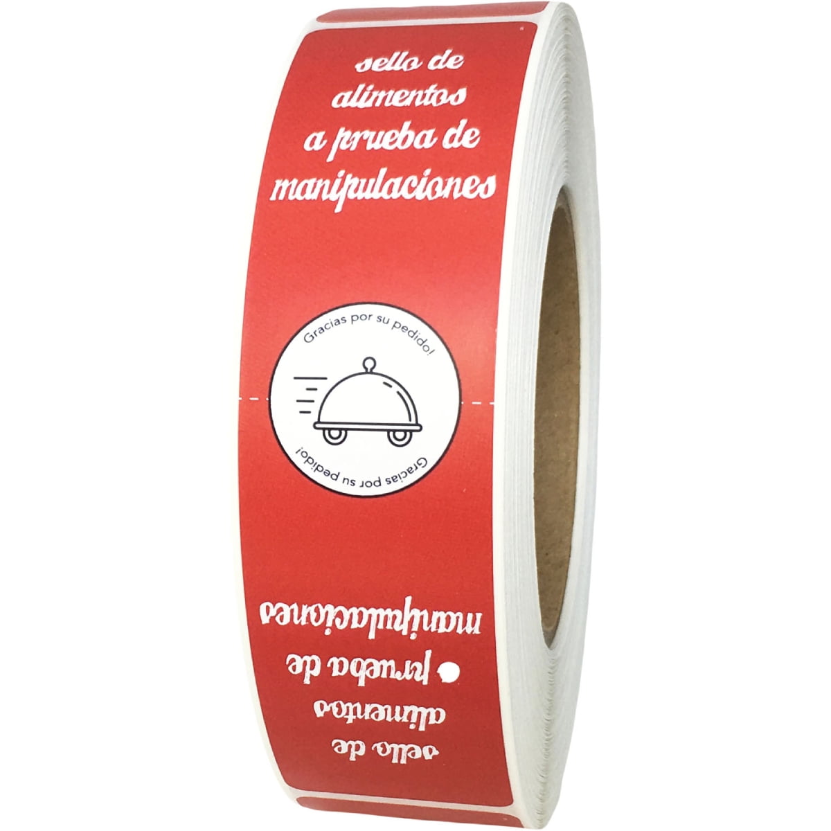 Spanish Text Tamper Evident Food Seals for Take Out