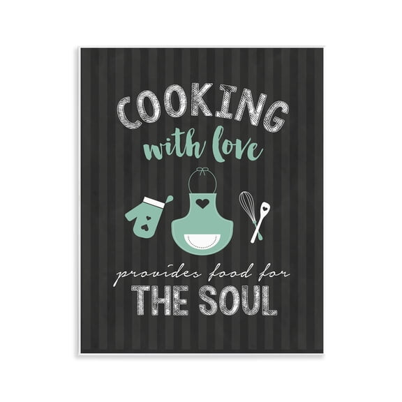 Food For Soul Black & Green Wall Plaque Art, design by Lettered and Lined