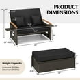 thumbnail image 3 of Costway Patio Rattan Daybed Set with Cushioned Loveseat & Storage Ottoman for Porch Black, 3 of 10