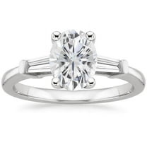 Arista 0.88 ct Oval Swarovski Diamonds Women's Engagement Ring in Sterling Silver