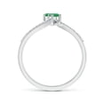 thumbnail image 2 of ANGARA Natural 0.2 Ct. Emerald with Diamond Classic Ring in 14K White Gold for Women (Ring Size: 12), 2 of 9