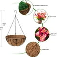 thumbnail image 5 of Artificial Hanging Flowers in Basket,Fake Daisy Plants Arrangement,inch Coconut Lining Basket Hanging Plant,Outdoor Indoor Patio Lawn Garden Porch Spring Decor (Dark Purple), 5 of 5