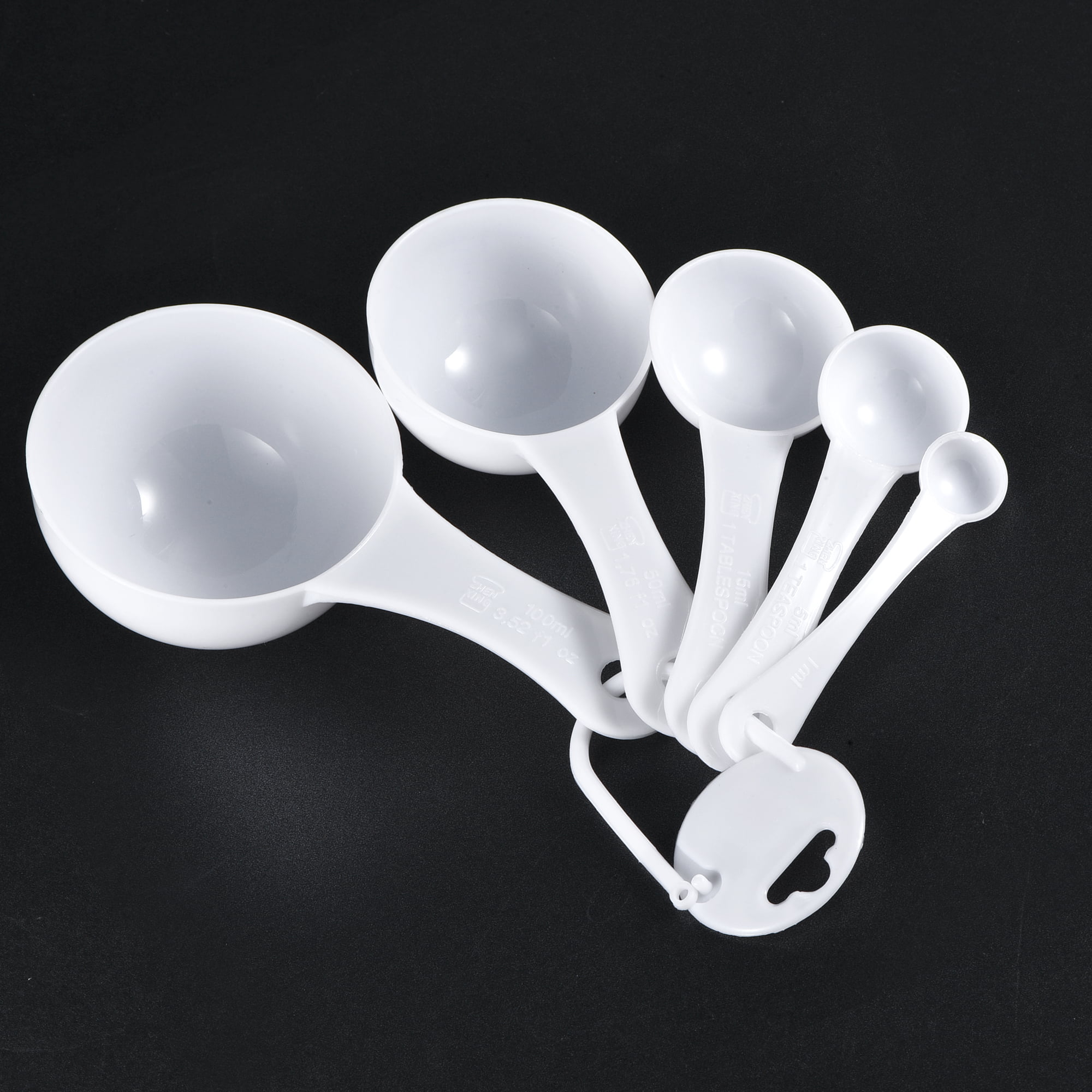 Set of Six White Measuring Spoons - Vision Forward
