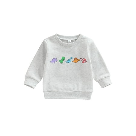 

Toddler Baby Boy Sweatshirt Pullover Crewneck Long Sleeve Casual Sweater Tops Shirts Fall Clothes