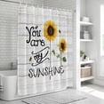 thumbnail image 5 of Farmhouses Sunflowers Bathroom Shower Curtains with Hooks, You Are My Sunshine Grey Wood Grain Waterproof Fabric Washable Shower Curtain for Home Hotel Bathtub Decor 36x72 Inch, 5 of 9