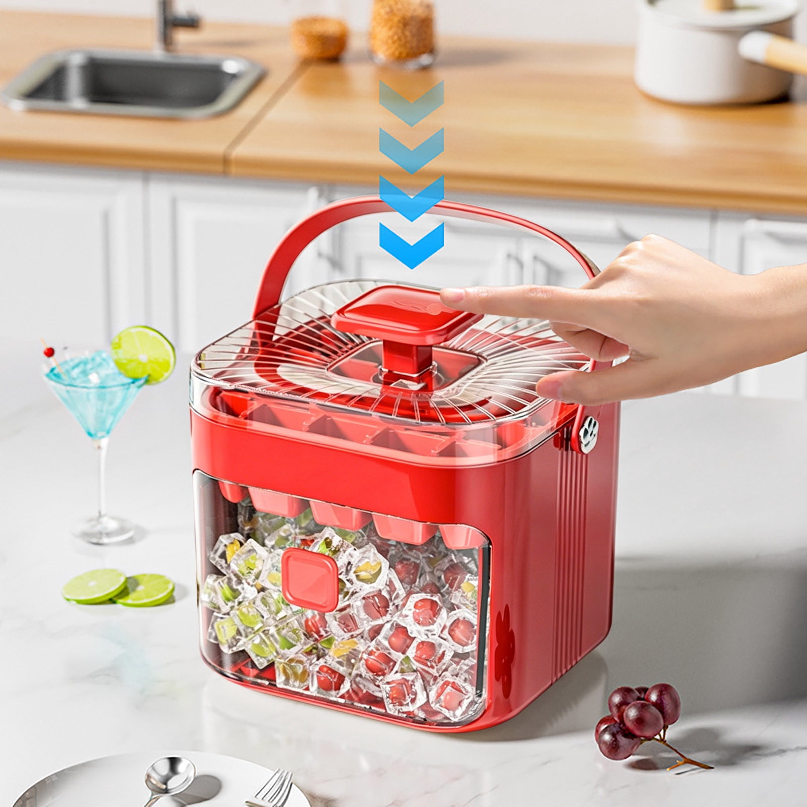 Efficient Tray With Secure Lid For Home Kitchen Bar And Outdoor Parties Compact Freezer Space Saving Design
