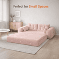 thumbnail image 2 of GOMYHOME 78.7" Teddy Fabric 3-in-1 Floor Sofa Bed, Foldable Sleeper Couch Pink, 2 of 7