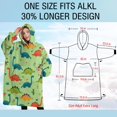 thumbnail image 4 of Oversized Wearable Blanket Hoodie,Green Dinosaurs Cacti Hearts Sherpa Blanket Hoodie with Super Pockets,Super Warm Fuzzy Pullover for Women & Men, 4 of 6