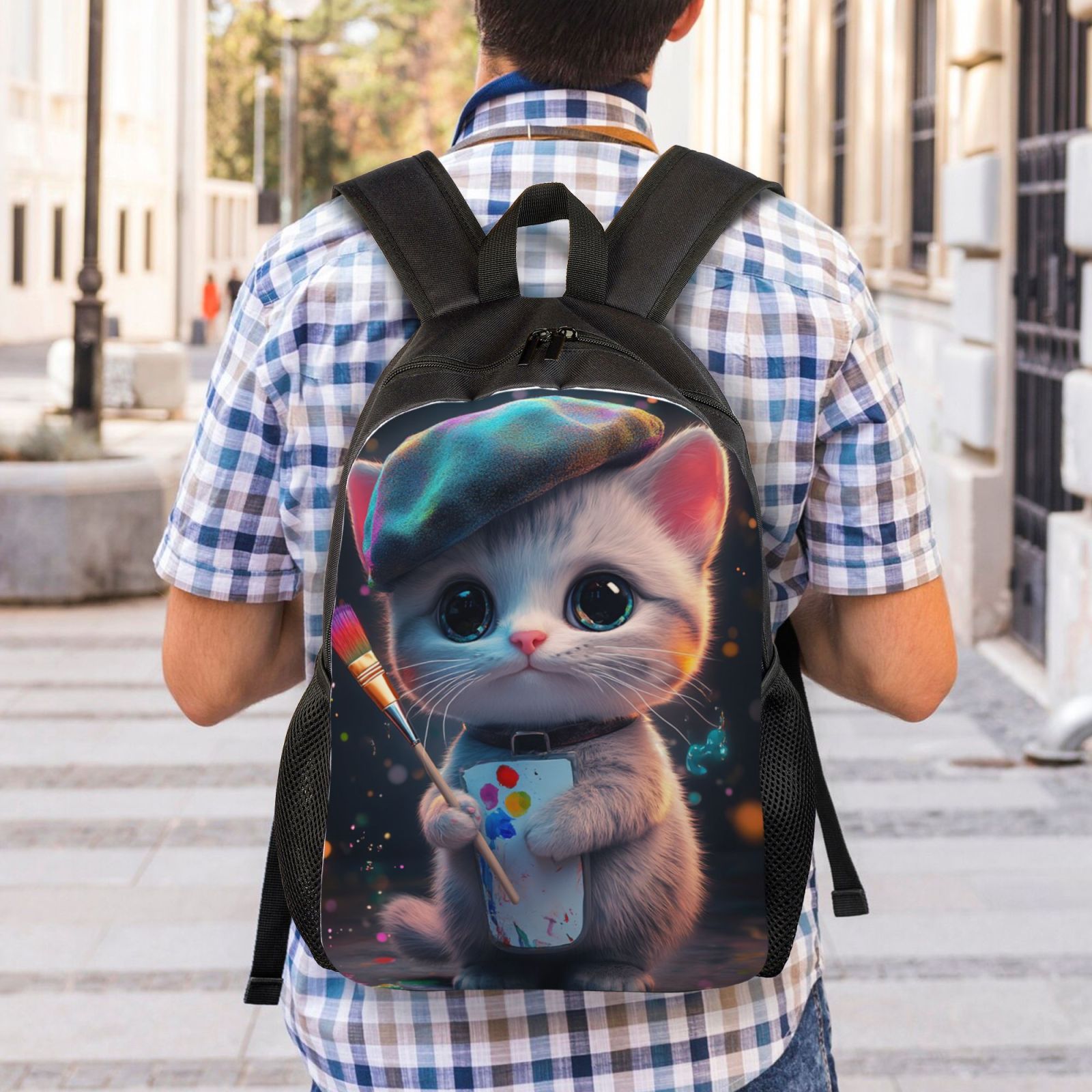 Cat Backpack Double Shoulder Backpack Durable, Spacious, Ergonomic Design for Travel, Work & Outdoor Use