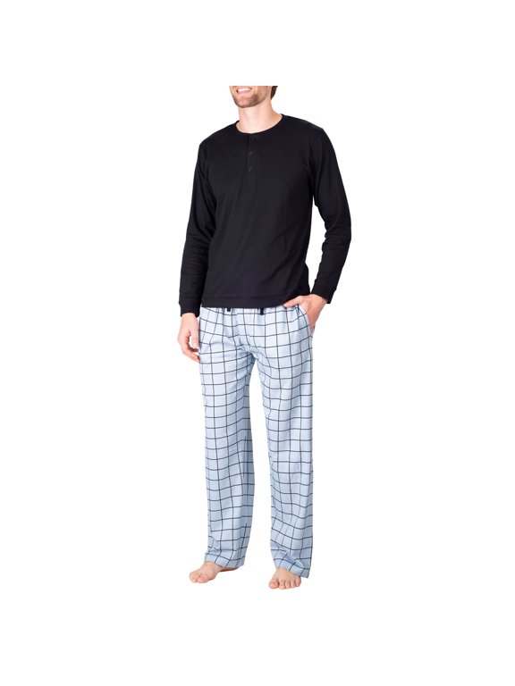 Men's Sleep Long Sleeve Pajama Pant Set