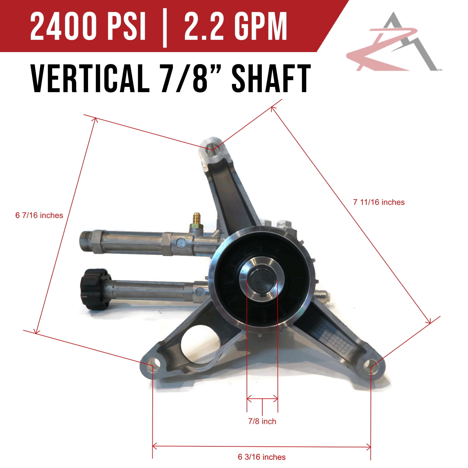 OEM Annovi Reverberi AR 7/8" Shaft Pressure Washer Pump fits Simpson MSV3025, MSV3025-S, MS60773