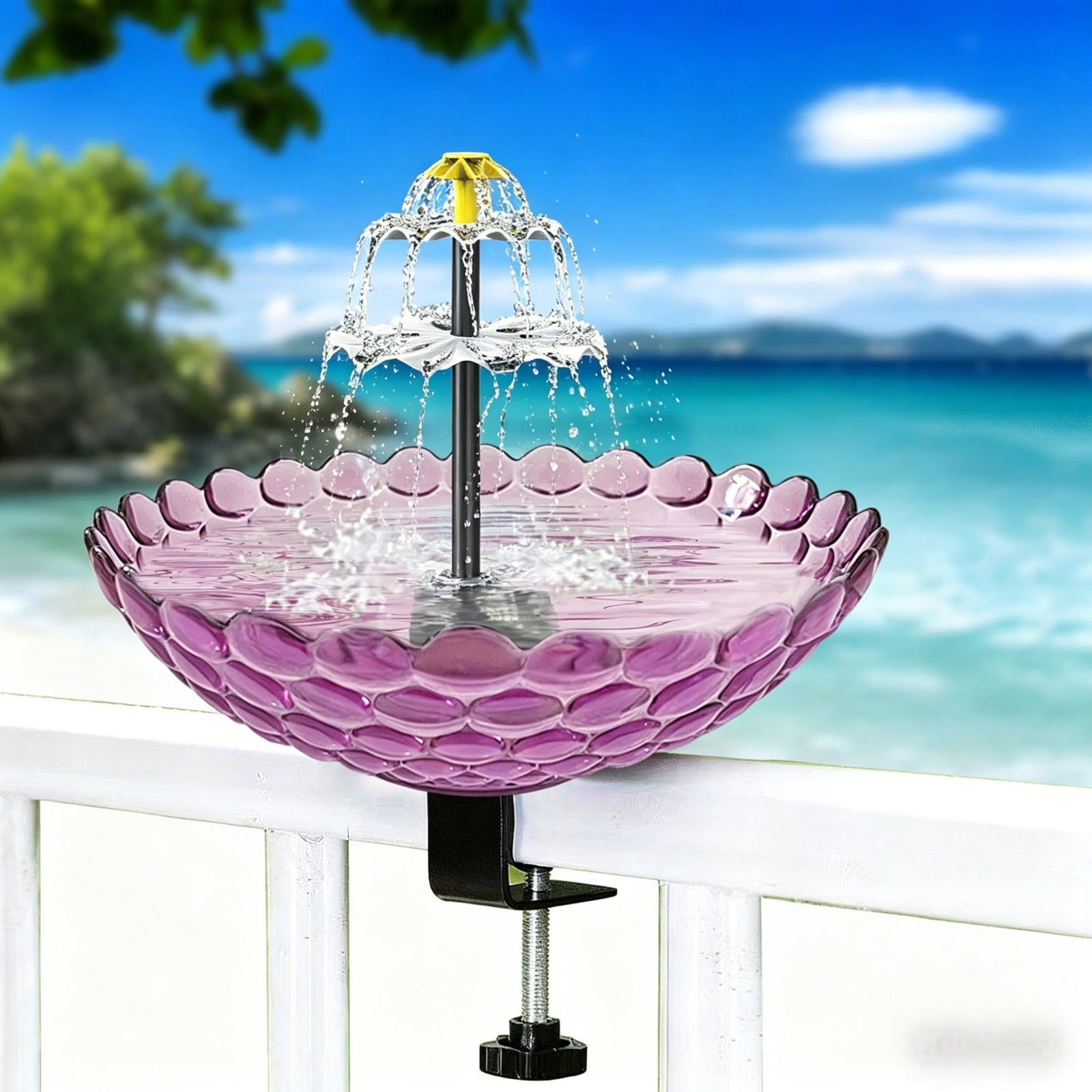 Virelaxpo Mini Solar Powered Bird Bath with Water Fountain for Outdoor Garden Yard Patio Decoration Solar Bird Bath Basin Attracts Wild Birds to Your Backyard