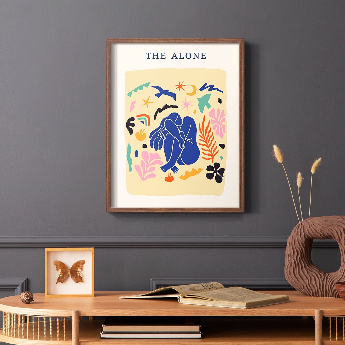 Matisse CDXLIII in Brown Solid Wood Framed Print No Nail Hanging