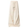 thumbnail image 6 of Hurxie Mens Baggy Sweatpants Casual Pants Elastic Drawstring Waist with Pockets Loose Fit Wide Leg Joggers Khaki,5XL, 6 of 7