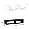 thumbnail image 3 of Black Floating TV Stand With Cable Management & Open Shelves Fits Large TVs, 3 of 7