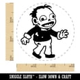 thumbnail image 2 of Happy Zombie Shambling Undead Monster Self-Inking Rubber Stamp Ink Stamper - Lime Green Ink - Small 3/4 Inch, 2 of 7