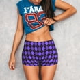 thumbnail image 3 of Fotbe purple argyle Shorts Sin Costuras – Shorts Deportivos de Cintura Alta para Mujer, Elásticos para Gimnasio, Yoga, Running o Ciclismo-XX-Large, 3 of 8