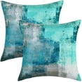 thumbnail image 1 of Paquete de 2 fundas de almohada decorativas de color verde azulado, funda de almohada turquesa, funda de almohada moderna para decoración del hogar, funda de cojín para sofá cama, sala de estar, dormi JFHHH pequeña, 1 of 5