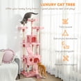thumbnail image 4 of PawHut 68 inches Cat Tree, Multi-Level Large Cat Tower Condo, Pink, 4 of 10