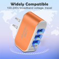 thumbnail image 4 of USB 3 Ports Charger LED Plastic 110V 1000mA Tablet Charging Adapter with Indicator Travel Circuit Protection Power Block, 4 of 6