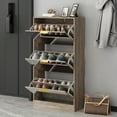thumbnail image 3 of OXYLIFE Shoe Storage Cabinet Organizer with 3 Flip Mirrored Drawers for Entryway, 3 of 6