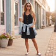 thumbnail image 4 of Womens Summer Dress Sleeveless Button Casual Sundresses with Pockets Loose Solid Tank Dresses, 2XL, 4 of 7