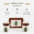thumbnail image 3 of Spode Christmas Tree Tartan 10oz Mug & 8" Tray Set (3-Piece Set) - Festive Porcelain Mugs with Melamine Tray, Dishwasher & Microwave Safe - Holiday Gatherings & Entertaining, 3 of 7