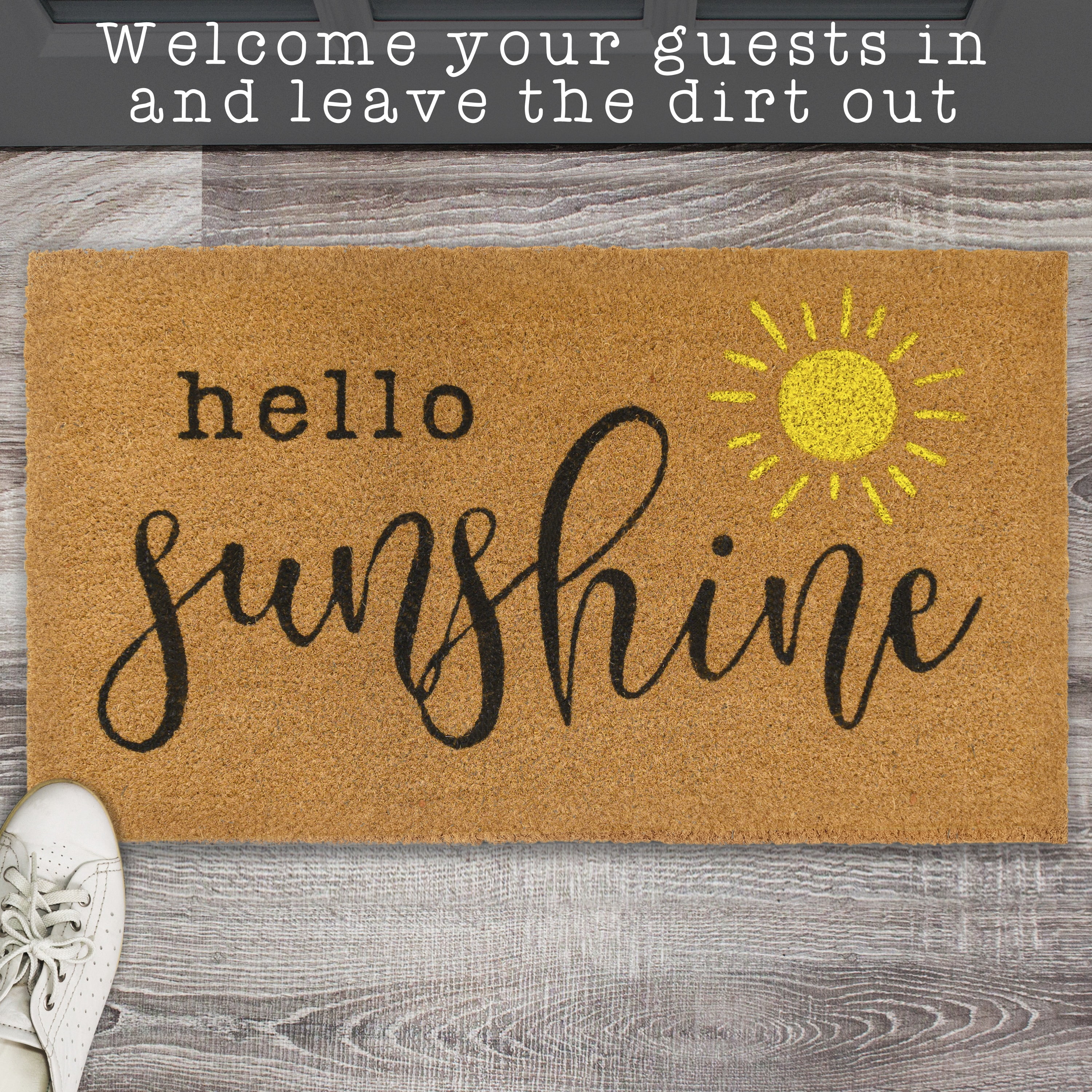 MAINEVENT Hello Sunshine Doormat 30x17 Inch, Summer Outdoor Welcome Mat for Outside