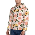 thumbnail image 3 of Fotbe Men's Hoodie with Peach With Leaves1 Pattern - Kangaroo Pocket Pullover Hooded Sweatshirt, Perfect for Daily Wear, Travel, and Home-Small, 3 of 7