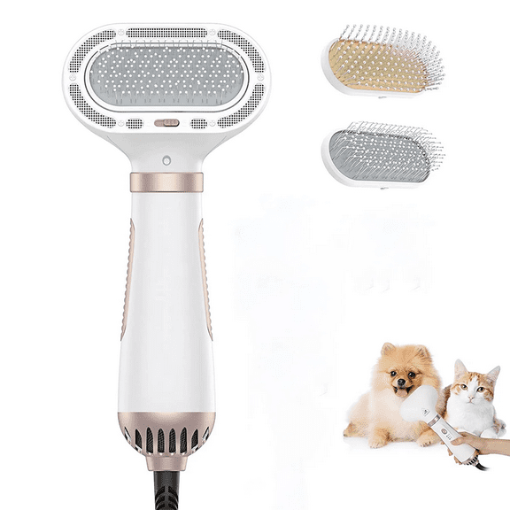 Pet Hair Dryer -MHR Pet Grooming Hair Blow Dryer with 2pc Slicker Brush - for Short Straight Hair Pet