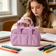 thumbnail image 5 of Under $1 Pencil Case, Large Capacity Corduroy Soft Tote Stationery Bag, Vintage Solid Color Pen Pouch for College Office Travel by PALIFEUR, 5 of 9