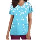 thumbnail image 1 of Mujeres Manga Corta Tops Casual V-Cuello Impreso Manga Corta de Bolsillo Superior Poliéster, Ropa de Enfermería de Moda para el Uso Diario Del Hogar, 1 of 5