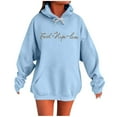 thumbnail image 5 of Levmjia Womens Hoodie Long Sleeve Sweatshirt Letter Printed Pullover Casual Comfortable Workout Top Holiday Casual Daily Wear Home Relaxation, 5 of 6