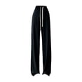 thumbnail image 1 of Pantalones rectos de pierna ancha para mujer, pantalones de cintura alta, pantalones de salón para dama, pantalones casuales para niñas M, 1 of 9