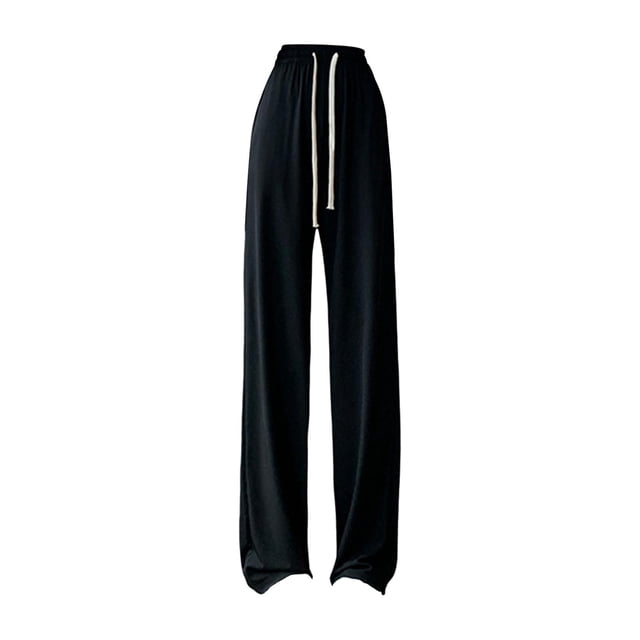 Pantalones rectos de pierna ancha para mujer, pantalones de cintura alta, pantalones de salón para dama, pantalones casuales para niñas M