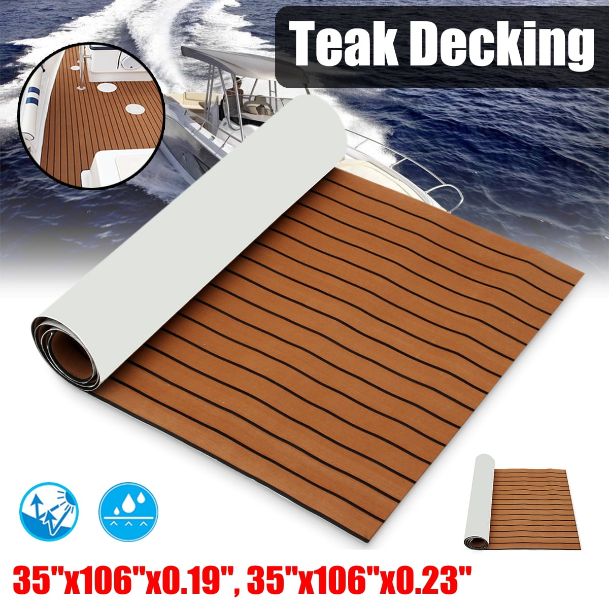 106'' X 35'' 5MM EVA Foam Marine Flooring Boat Teak ...