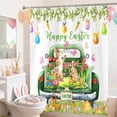 thumbnail image 6 of Uuiauoio Happy Easter Shower Curtain for Bathroom Cute Rabbit Spring Bunny Floral Shower Curtain for Easter Bathroom Decor, Waterproof Fabric Bath Curtain, 6 of 6