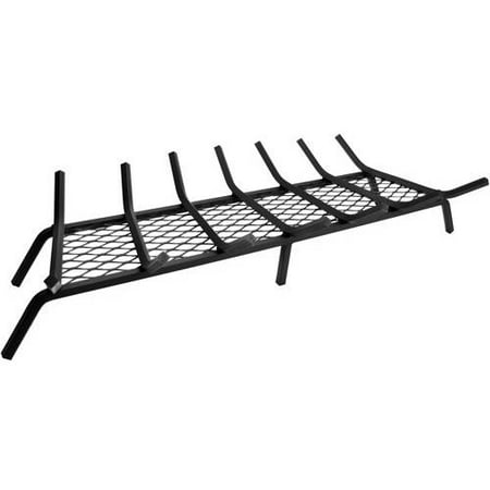 Pleasant Hearth 36" Wood Grate with 1/2" Steel Bars, 7 Bars with Ember Retainer