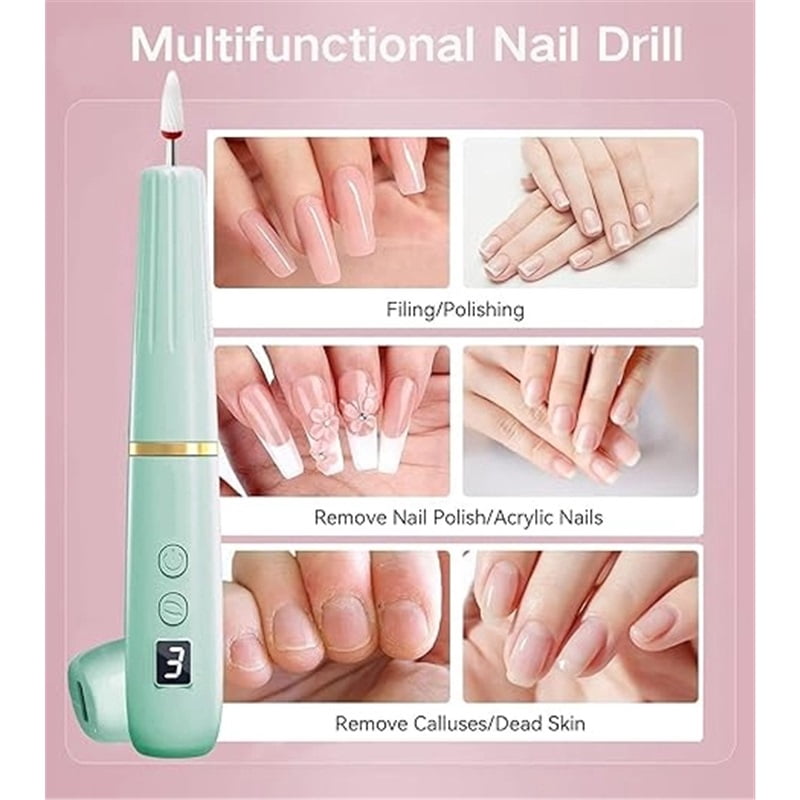 Electric Nail Drill, Electric Nail File for toenail Hand feet Care - Wider Grinder for Thick Nails, Cordless for Men Women Seniors Home Salon