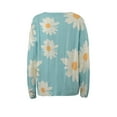 thumbnail image 4 of Fesfesfes Women Sweaters Daisy Printed Long Casual Pullover Loose Long Sleeve Sweater or, 4 of 6