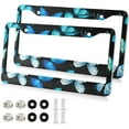 thumbnail image 2 of Coolnut Blue Butterfly License Plate Frames 2pcs, Aluminum Universal Car License Plate Holder with Elliptical Hole for US Vehicles, 12"x 6", 2 of 7